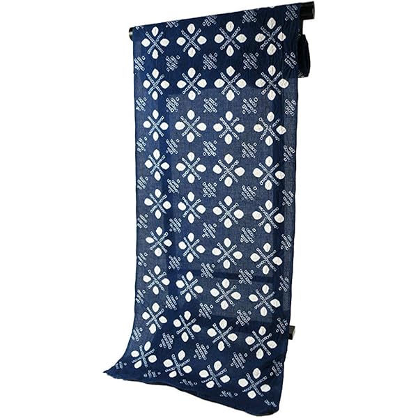 ゆかた反物 浴衣 反物 No.128 濃紺地 乱菊柄 耳有り : ゆかた反物の堀田